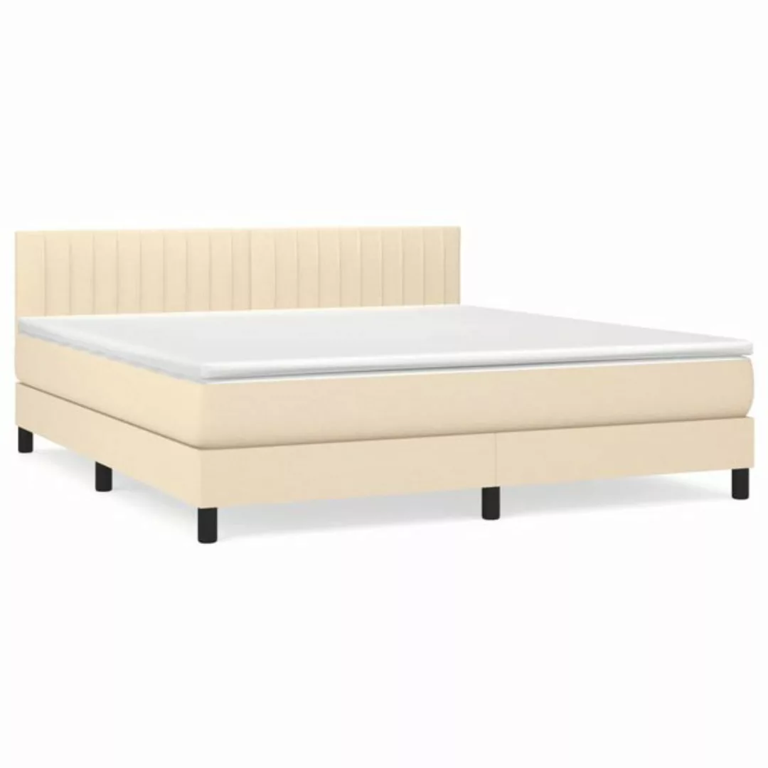 vidaXL Boxspringbett Boxspringbett mit Matratze Creme 180x200 cm Stoff Bett günstig online kaufen