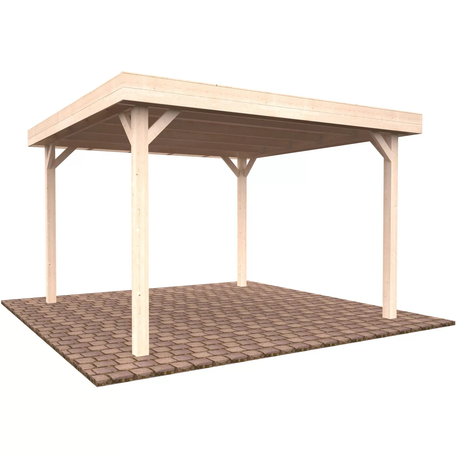 Palmako Holz-Pavillon Lucy Braun imprägniert 349 cm x 349 cm ohne Fußboden günstig online kaufen