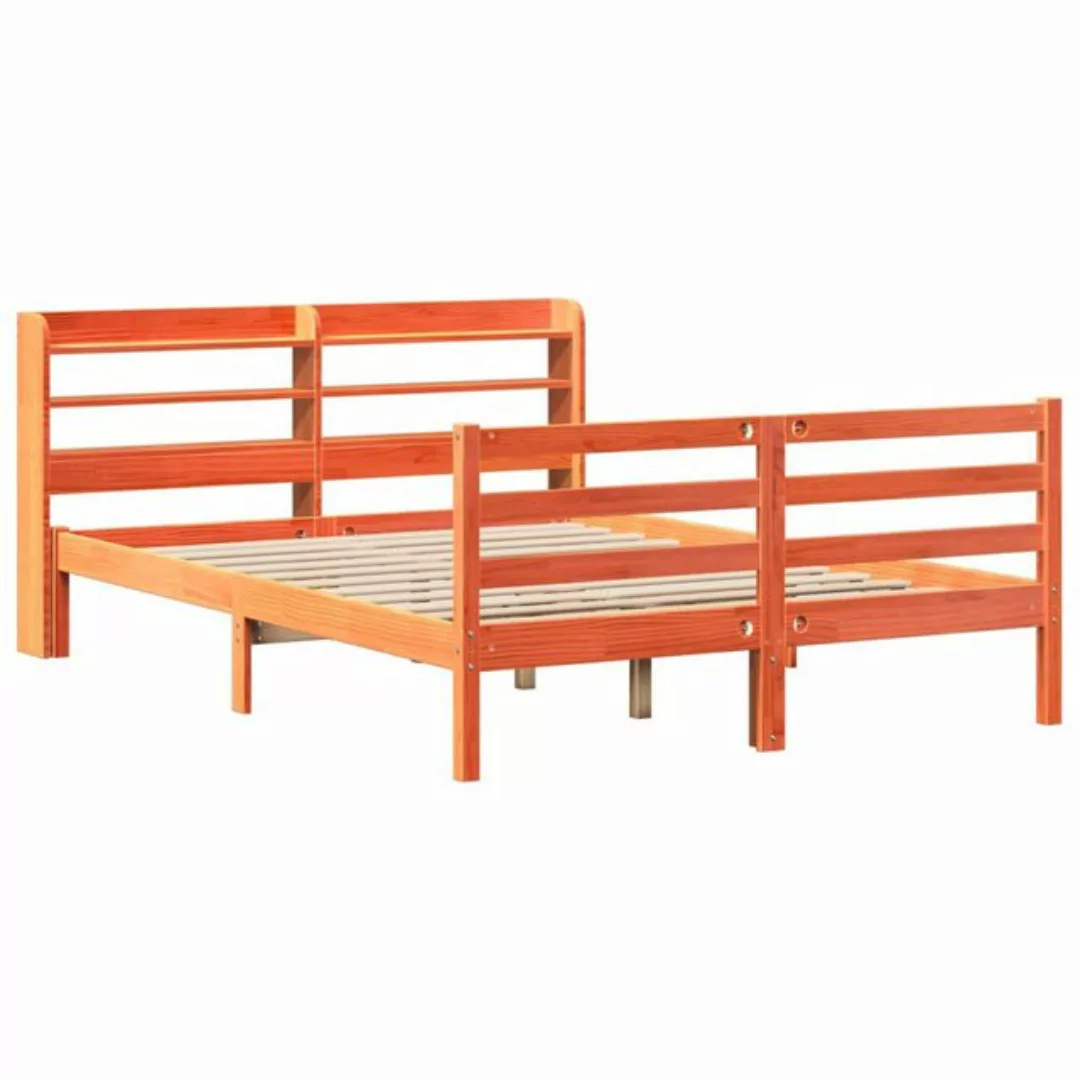 vidaXL Bett Massivholzbett ohne Matratze Wachsbraun 150x200 cm Kiefernholz günstig online kaufen