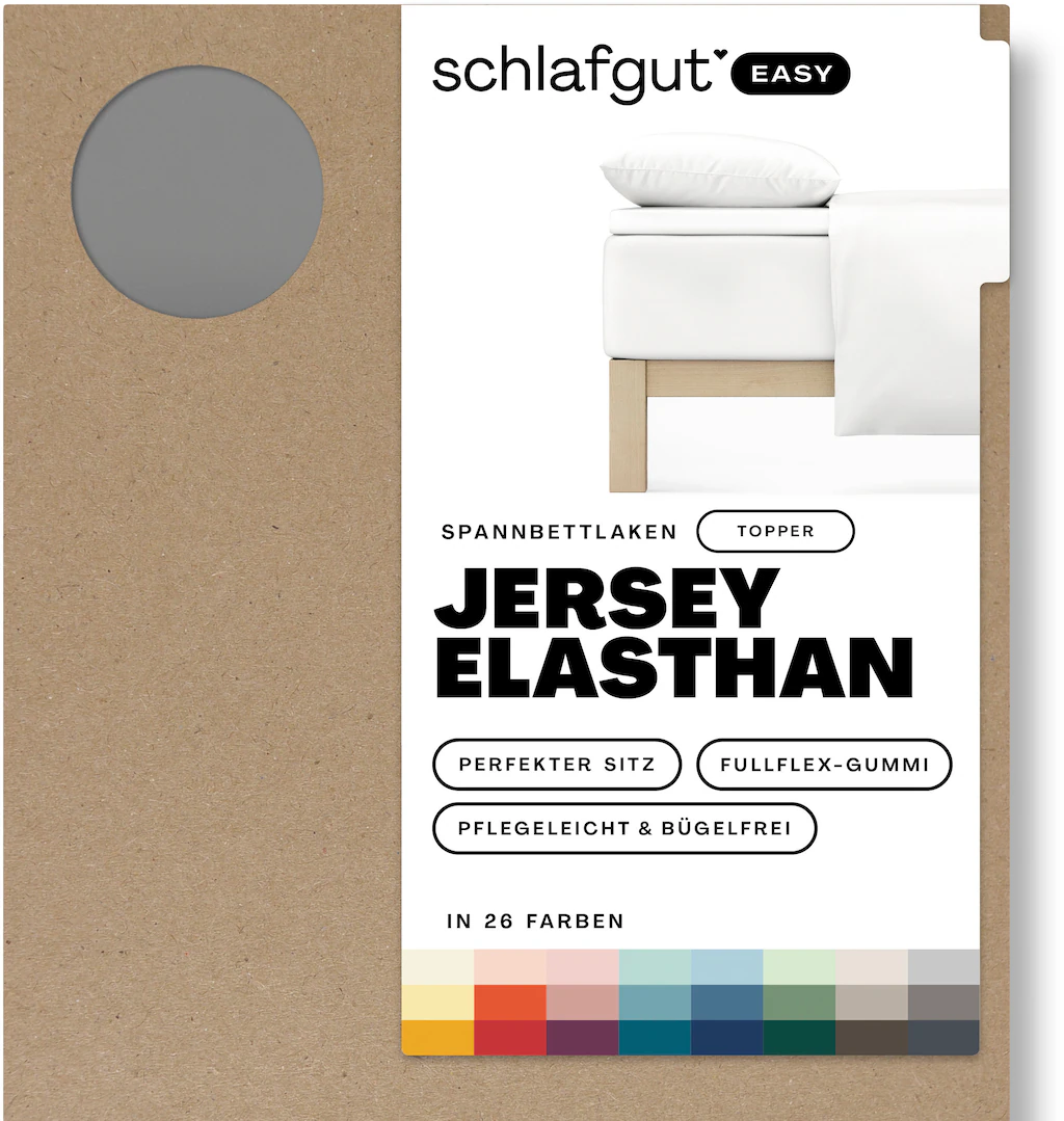 Schlafgut Spannbettlaken »EASY Jersey Elasthan Topper«, MADE IN GREEN by OE günstig online kaufen