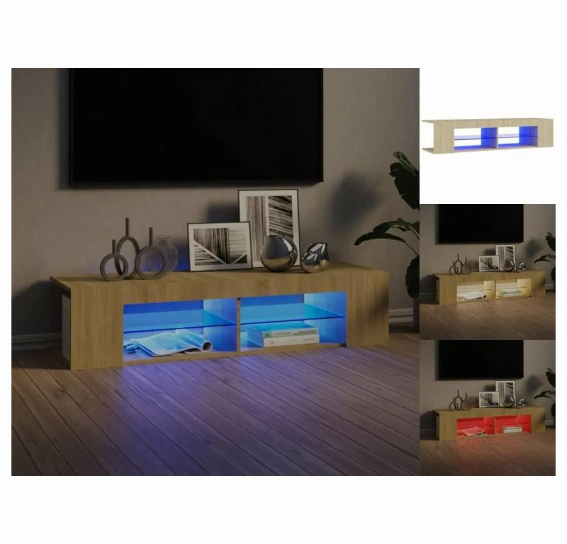 vidaXL TV-Schrank TV-Schrank mit LED-Leuchten Sonoma-Eiche 135x39x30 cm Low günstig online kaufen