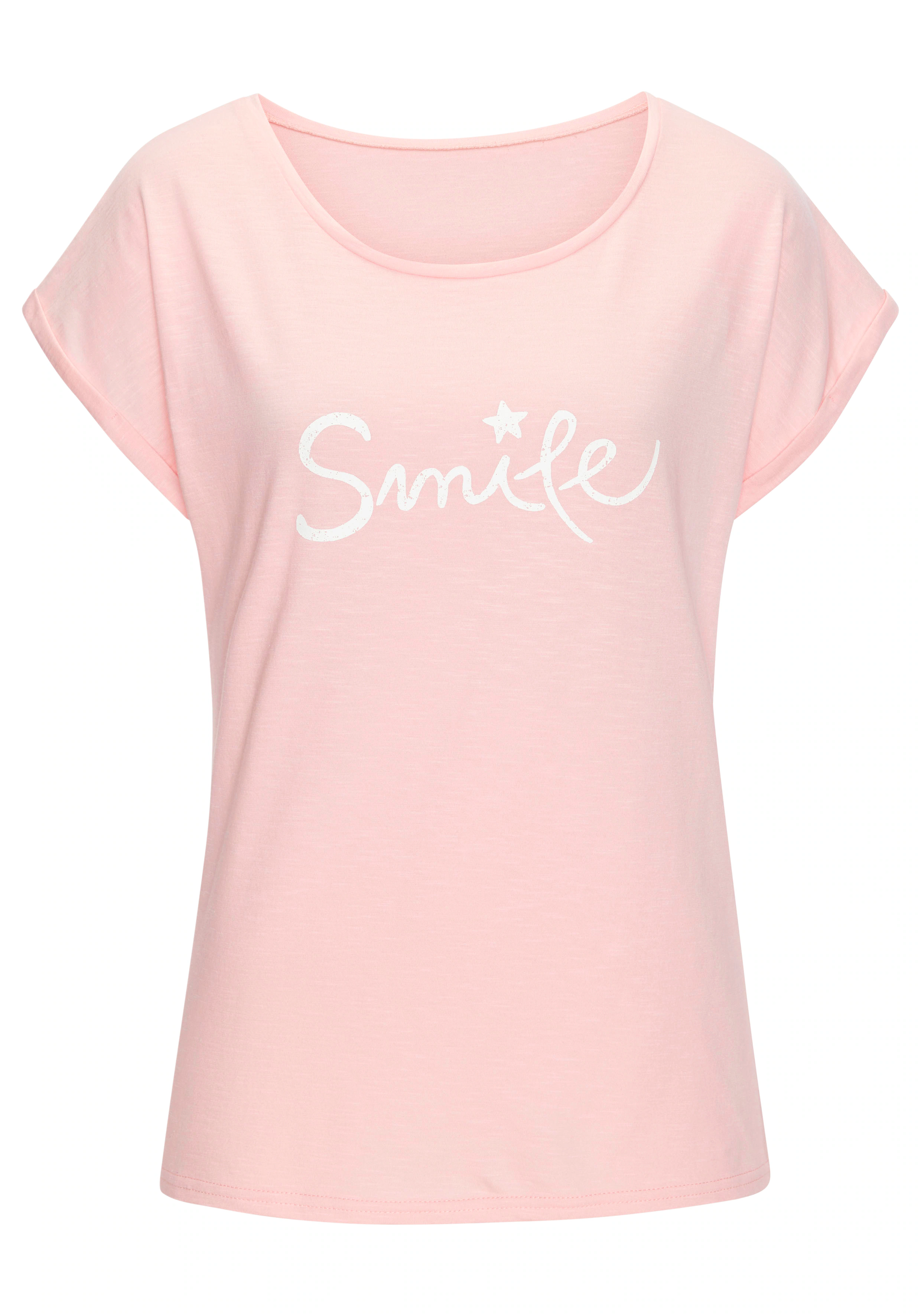 Beachtime T-Shirt "mit Frontdruck "Smile"", aus weicher Baumwoll-Qualität günstig online kaufen