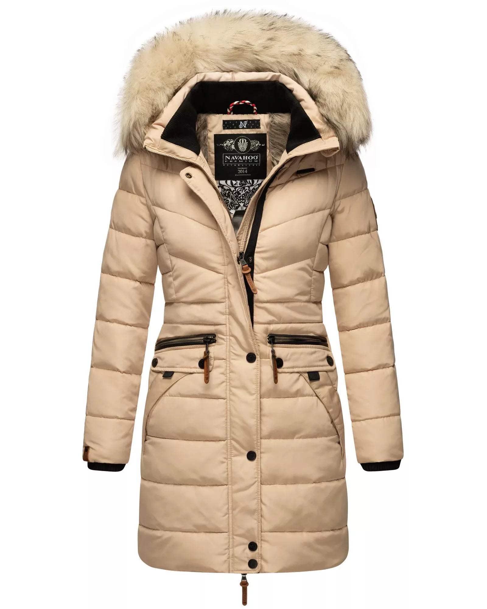 Navahoo Steppmantel "Paula", stylischer Winter Parka m. edlem Fellimitat günstig online kaufen