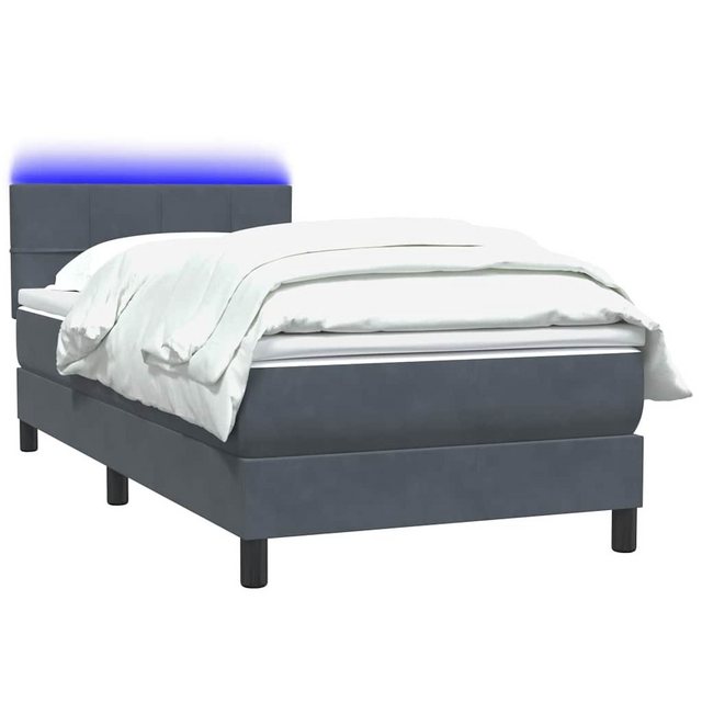 vidaXL Bett Boxspringbett mit Matratze Dunkelgrau 100x220 cm Samt günstig online kaufen