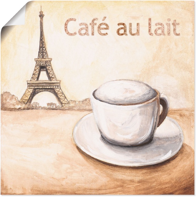 Artland Poster "Café au lait in Paris", Kaffee Bilder, (1 St.), als Alubild günstig online kaufen