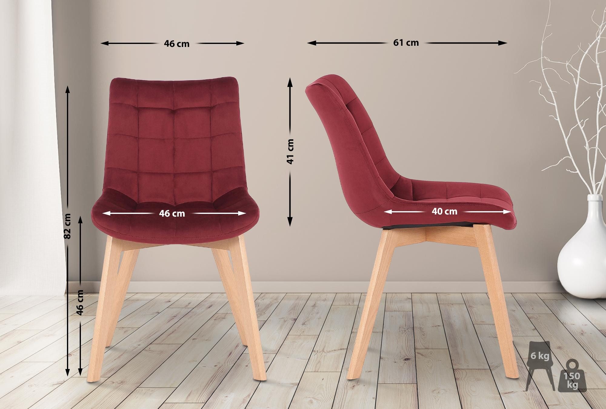 CLP Esszimmerstuhl Passaic Samt (2er Set), günstig online kaufen