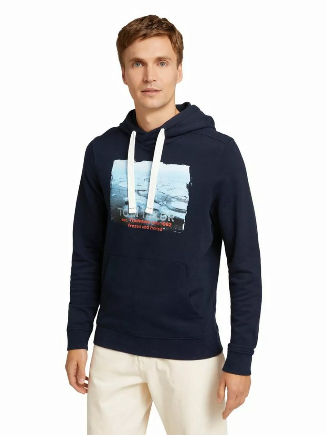 TOM TAILOR Rundhalspullover Hoodie mit Fotoprint günstig online kaufen