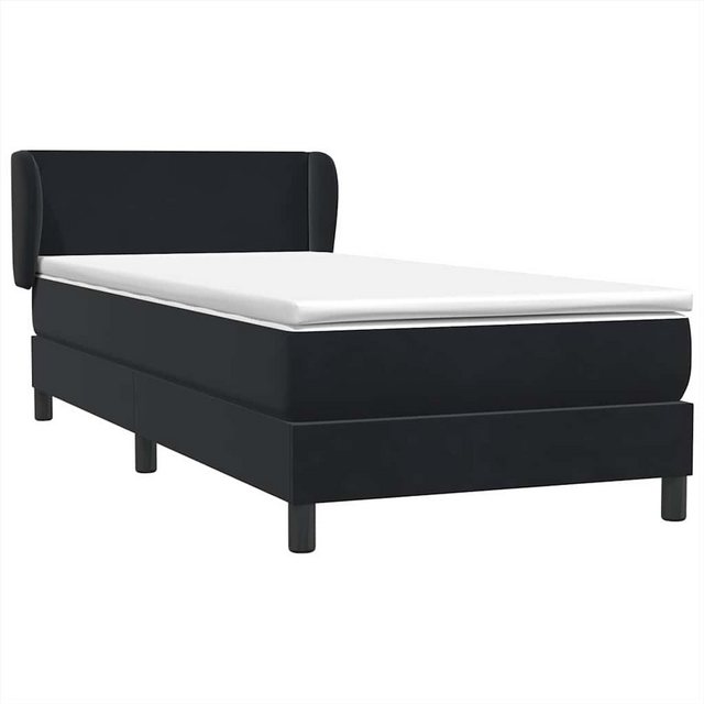 vidaXL Boxspringbett, Boxspringbett mit Matratze Schwarz 80x220 cm Samt günstig online kaufen