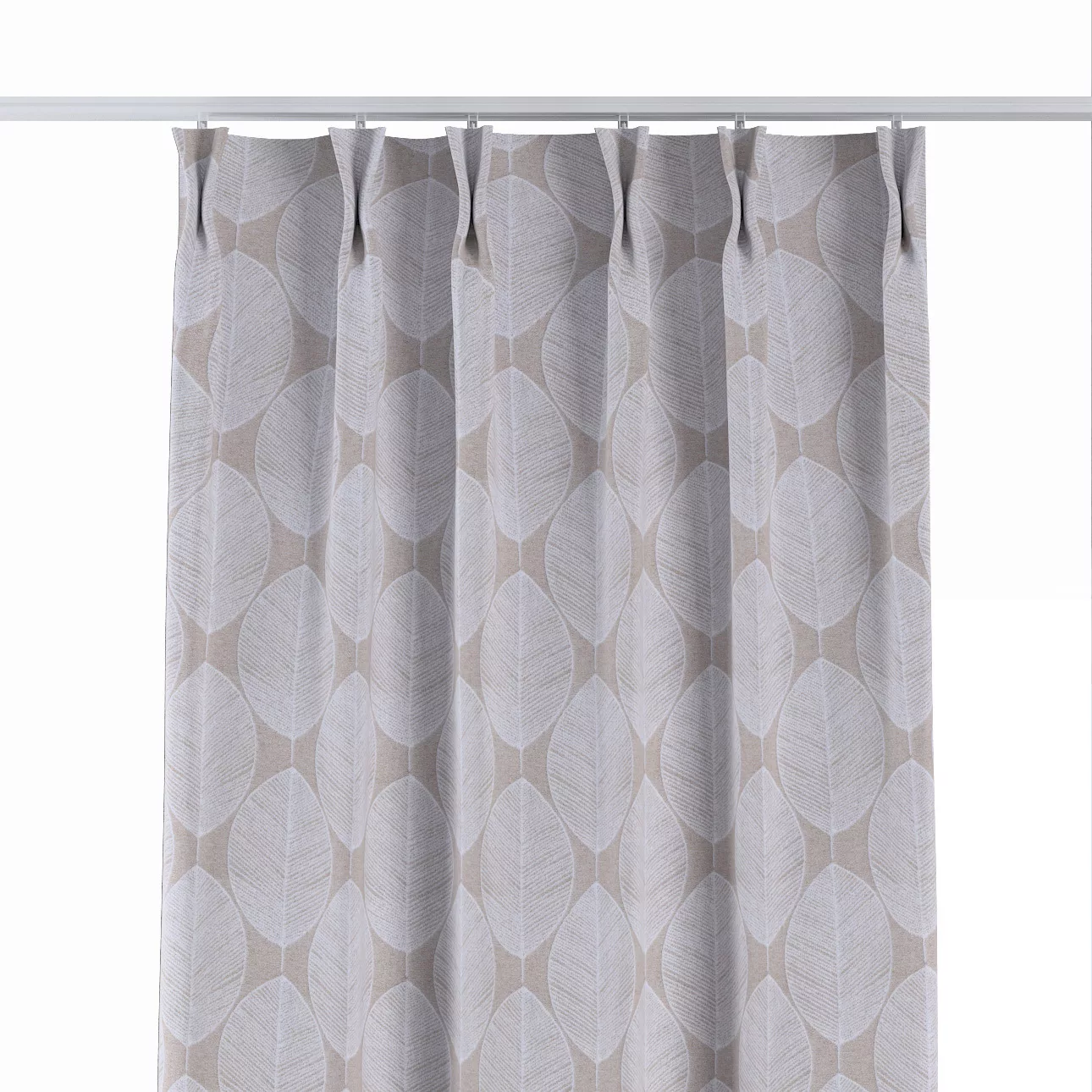 Vorhang mit flämischen 2-er Falten, beige-weiß, Sunny (143-85) günstig online kaufen