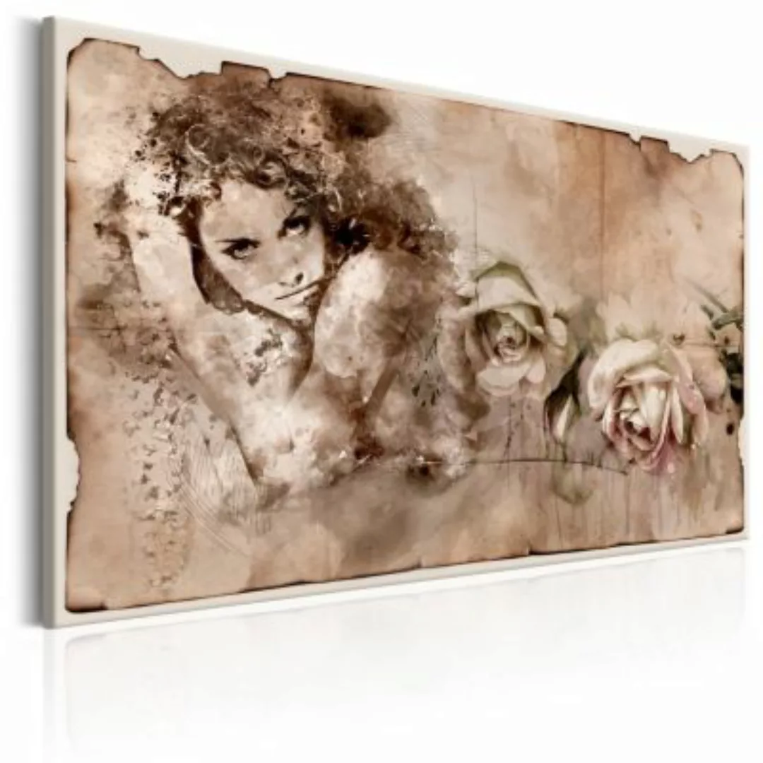 artgeist Wandbild Retro Style: Woman and Roses mehrfarbig Gr. 60 x 40 günstig online kaufen