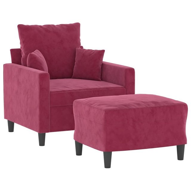 vidaXL Sofa Sessel mit Hocker Weinrot 60 cm Samt günstig online kaufen