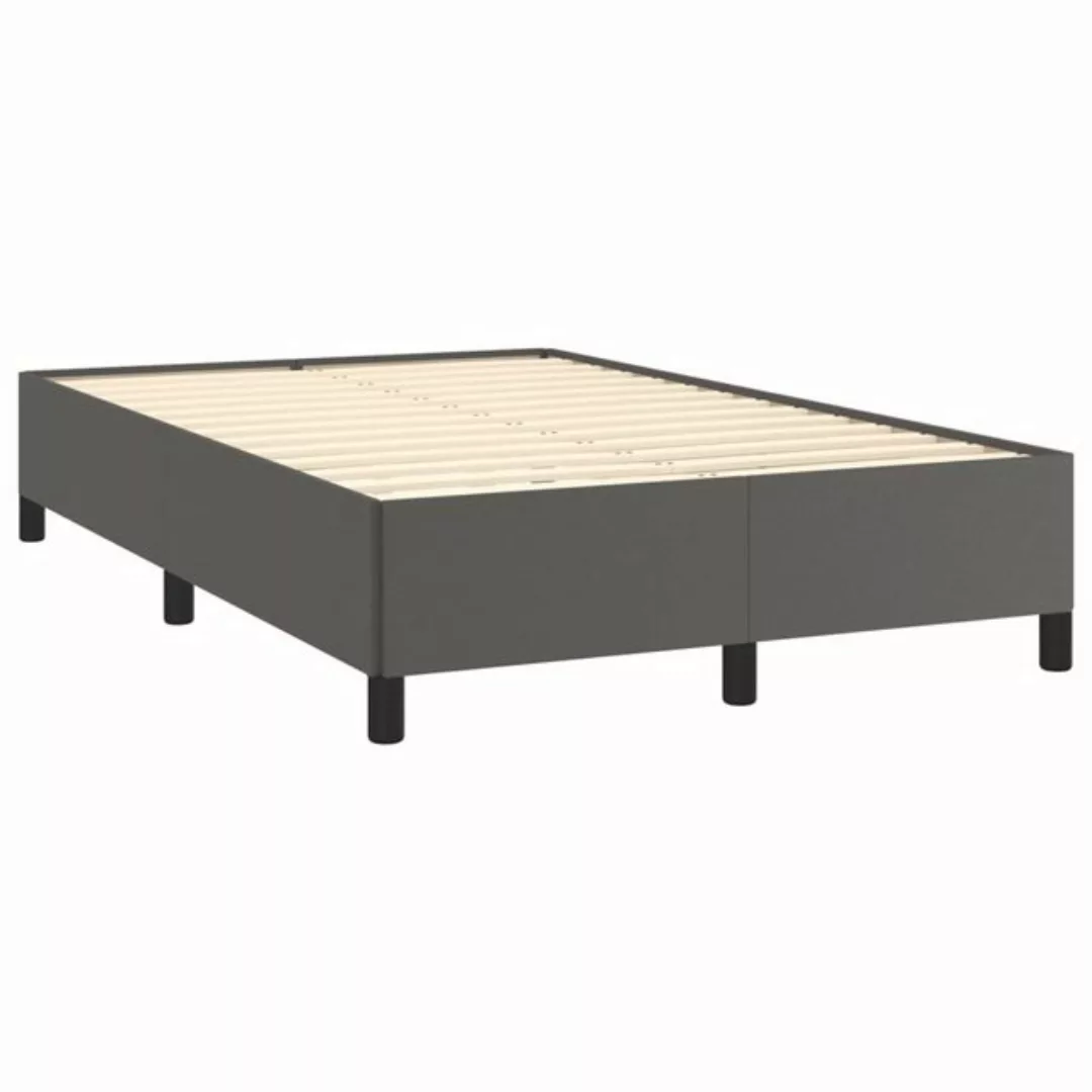 vidaXL Bett Bettgestell Grau 120x190 cm Kunstleder günstig online kaufen