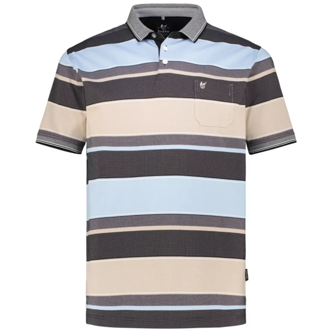 Hajo Poloshirt H Poloshirt Stay FreshFeinpique Streifen taupe günstig online kaufen