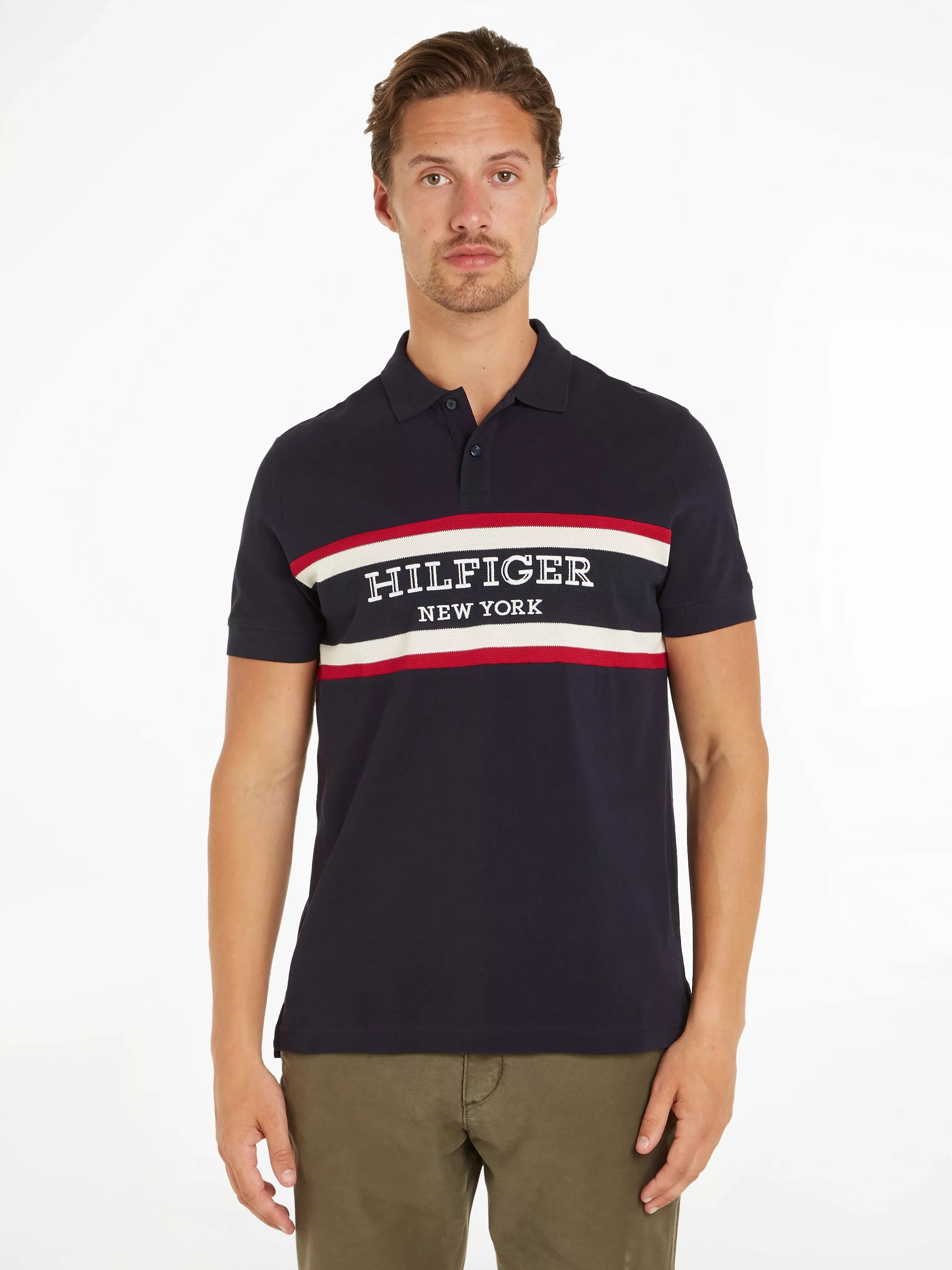 Tommy Hilfiger Poloshirt MONOTYPE COLORBLOCK REG POLO mit großem Tommy Hilf günstig online kaufen