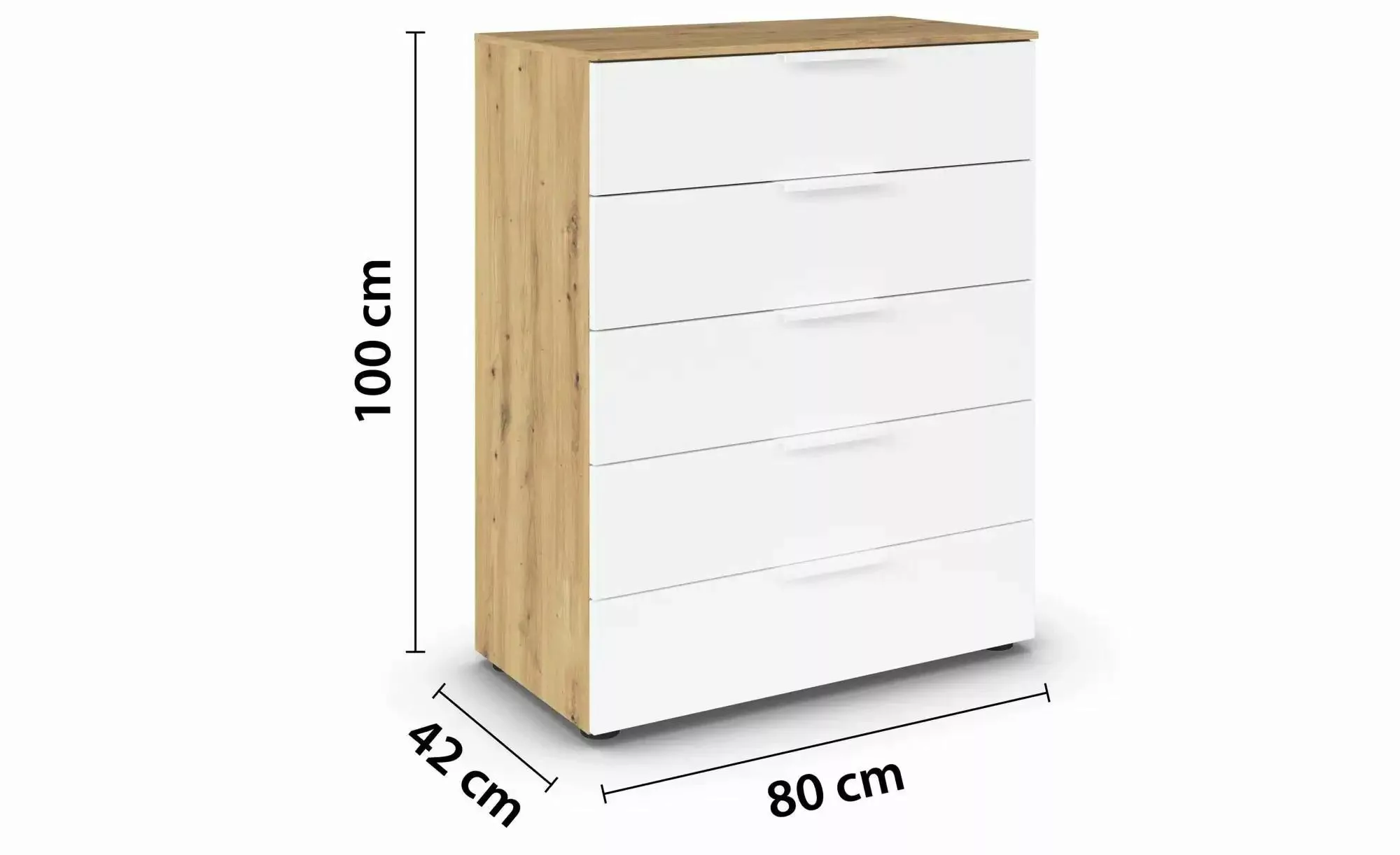 Kommode ¦ holzfarben ¦ Maße (cm): B: 80 H: 100 Kommoden & Sideboards > Komm günstig online kaufen