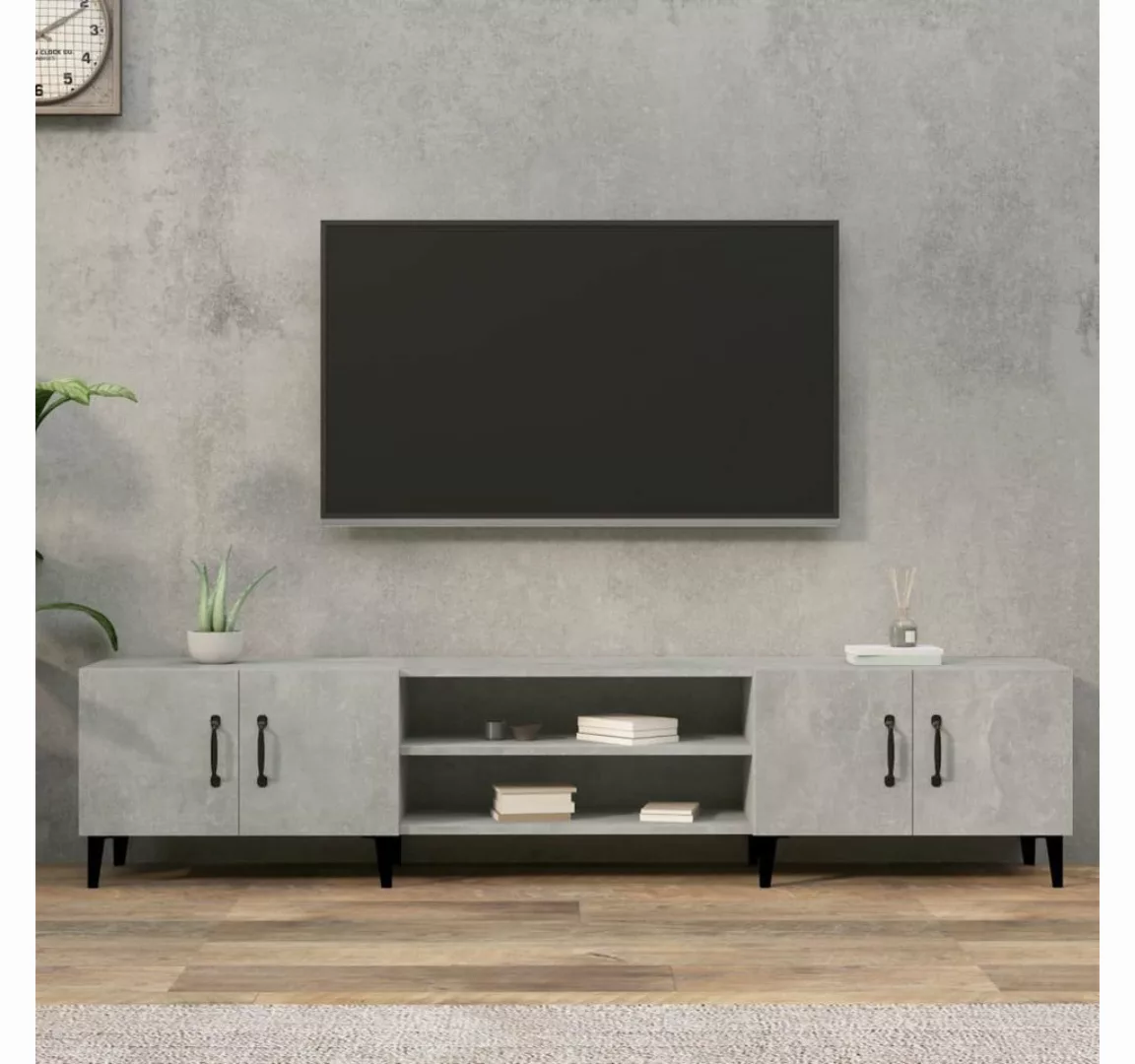 furnicato TV-Schrank Betongrau 180x31,5x40 cm Holzwerkstoff günstig online kaufen