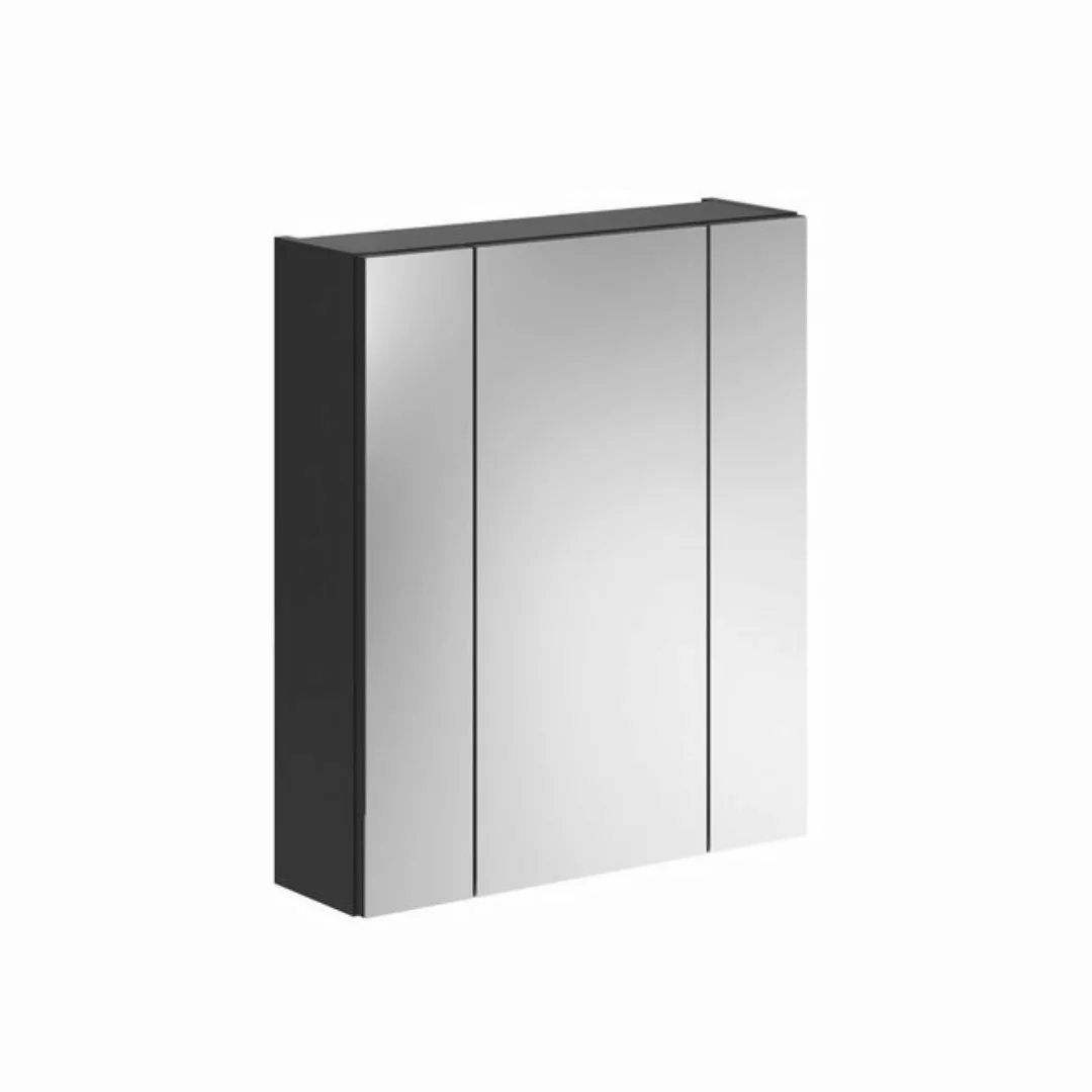 freiraum Badezimmerspiegelschrank Linus in Schwarz / Spiegelglas - 60x70x18 günstig online kaufen