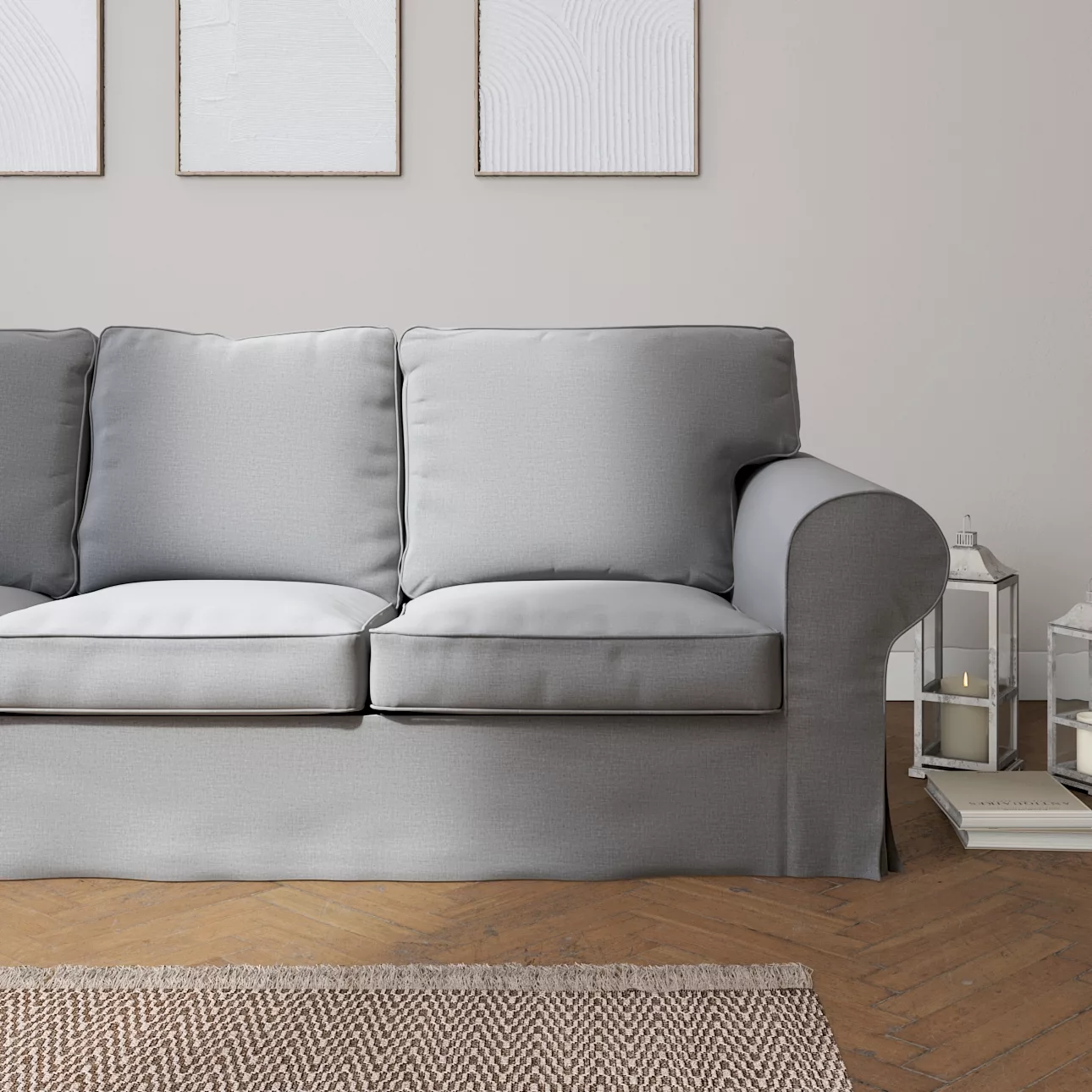 Bezug für Ektorp 3-Sitzer Schlafsofa, neues Modell (2013), dunklegrau, 40cm günstig online kaufen