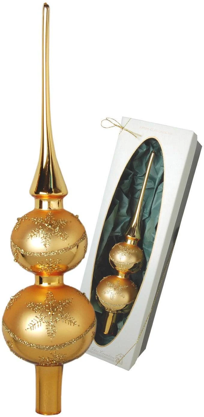 Krebs Glas Lauscha Christbaumspitze "Doppelspitze Dekor, Weihnachtsdeko, Ch günstig online kaufen