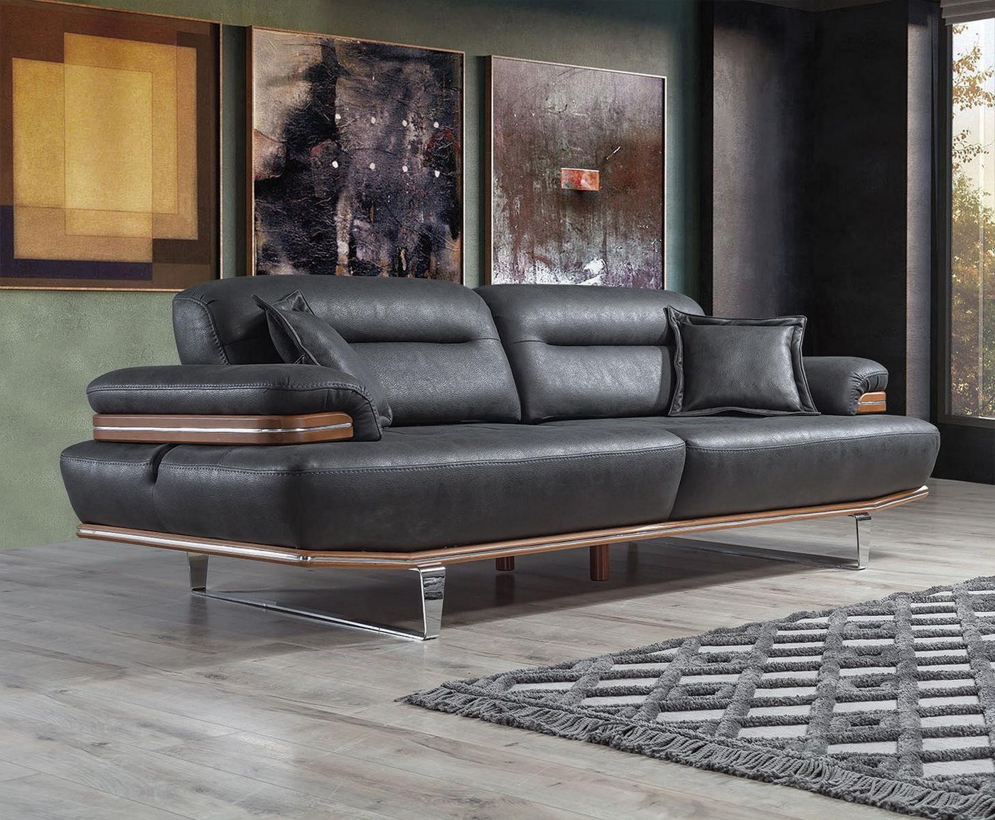 Xlmoebel Sofa Luxuriöses Dreisitzer-Sofa aus Leder im Design-Stil mit drei, günstig online kaufen