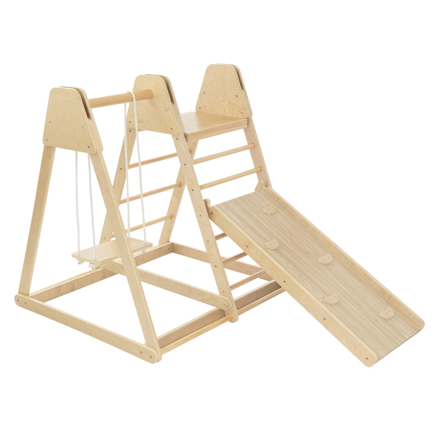 Joyz 3in1 Klettergerüst Set Indoor Kletterspielzeug aus Holz 121 x 127 x 11 günstig online kaufen