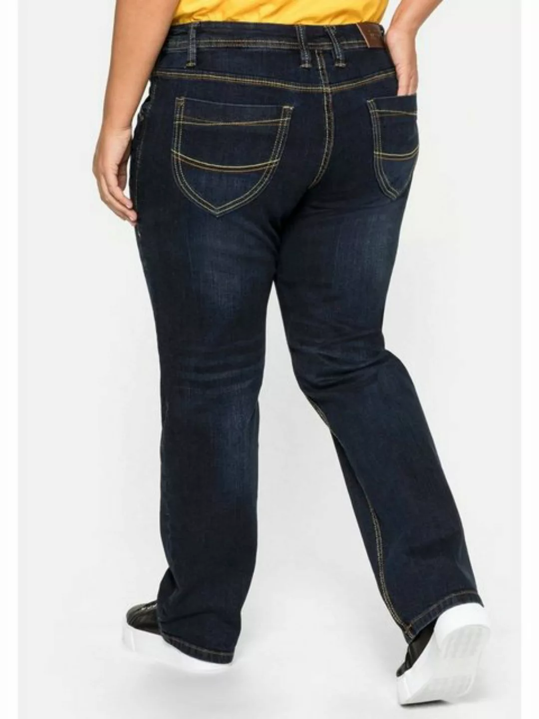 Sheego Stretch-Jeans Große Größen mit gerader Beinform, individuelle Used-E günstig online kaufen