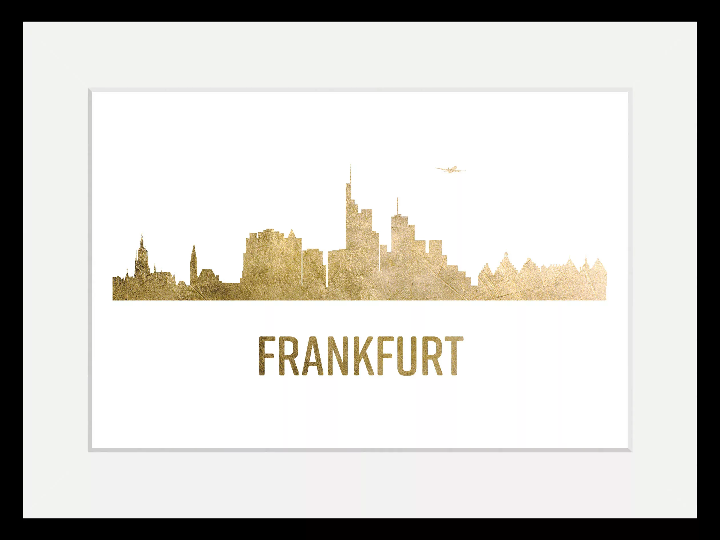 queence Bild "Frankfurt Skyline GOLD", Städte-Stadt-Deutschland-Kirche-Gebä günstig online kaufen