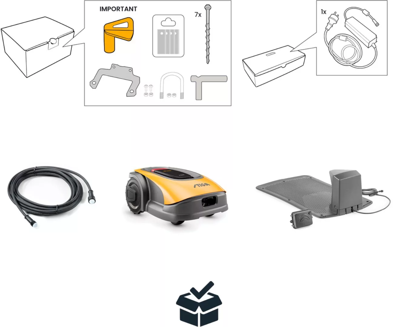 STIGA GARDEN Rasenmähroboter "A 750", kabellos, für Rasenflächen bis 900 m² günstig online kaufen