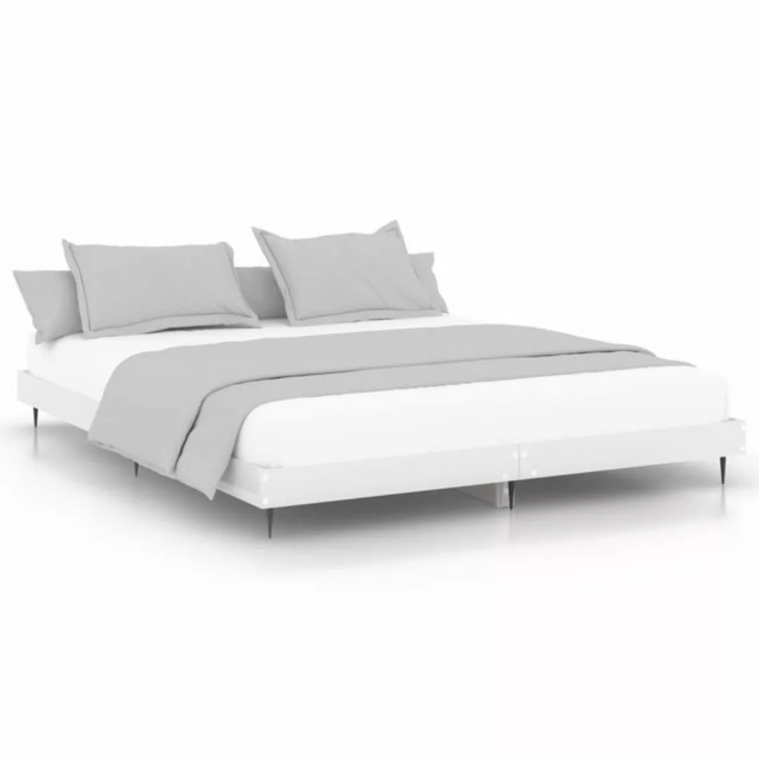 furnicato Bett Bettgestell Hochglanz-Weiß 120x200 cm Holzwerkstoff günstig online kaufen