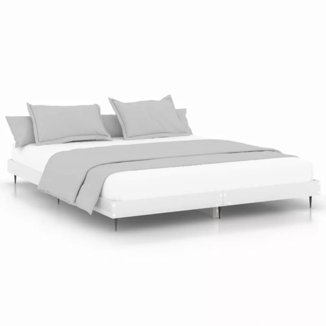 furnicato Bett Bettgestell Hochglanz-Weiß 160x200 cm Holzwerkstoff günstig online kaufen