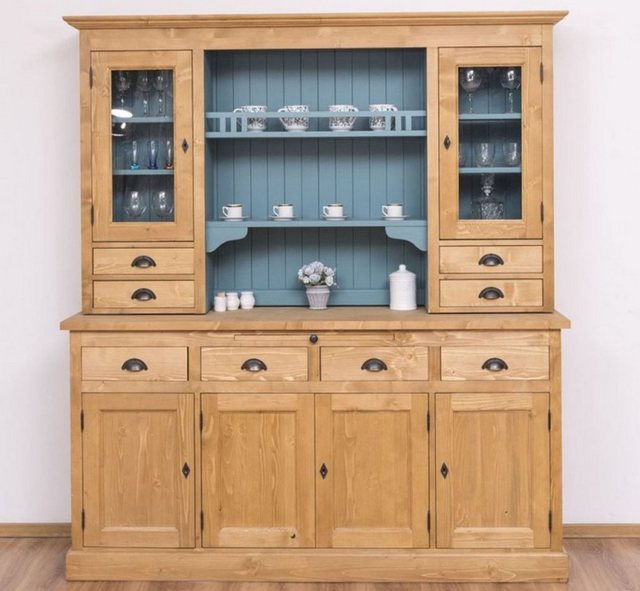 Casa Padrino Küchenbuffet Landhausstil Küchenschrank Naturfarben / Hellblau günstig online kaufen