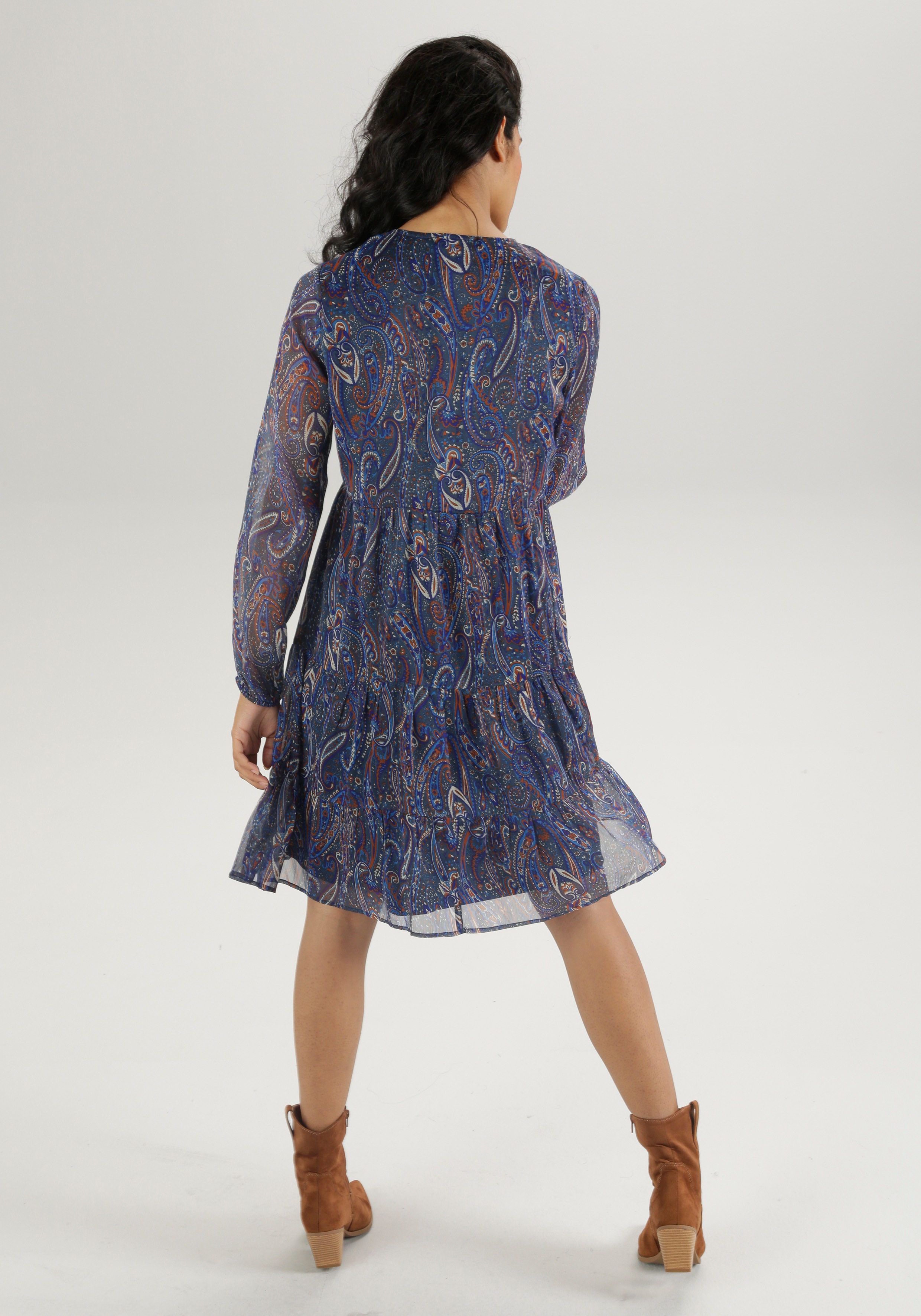 Aniston CASUAL Blusenkleid, mit farbharmonischem Paisley-Muster günstig online kaufen