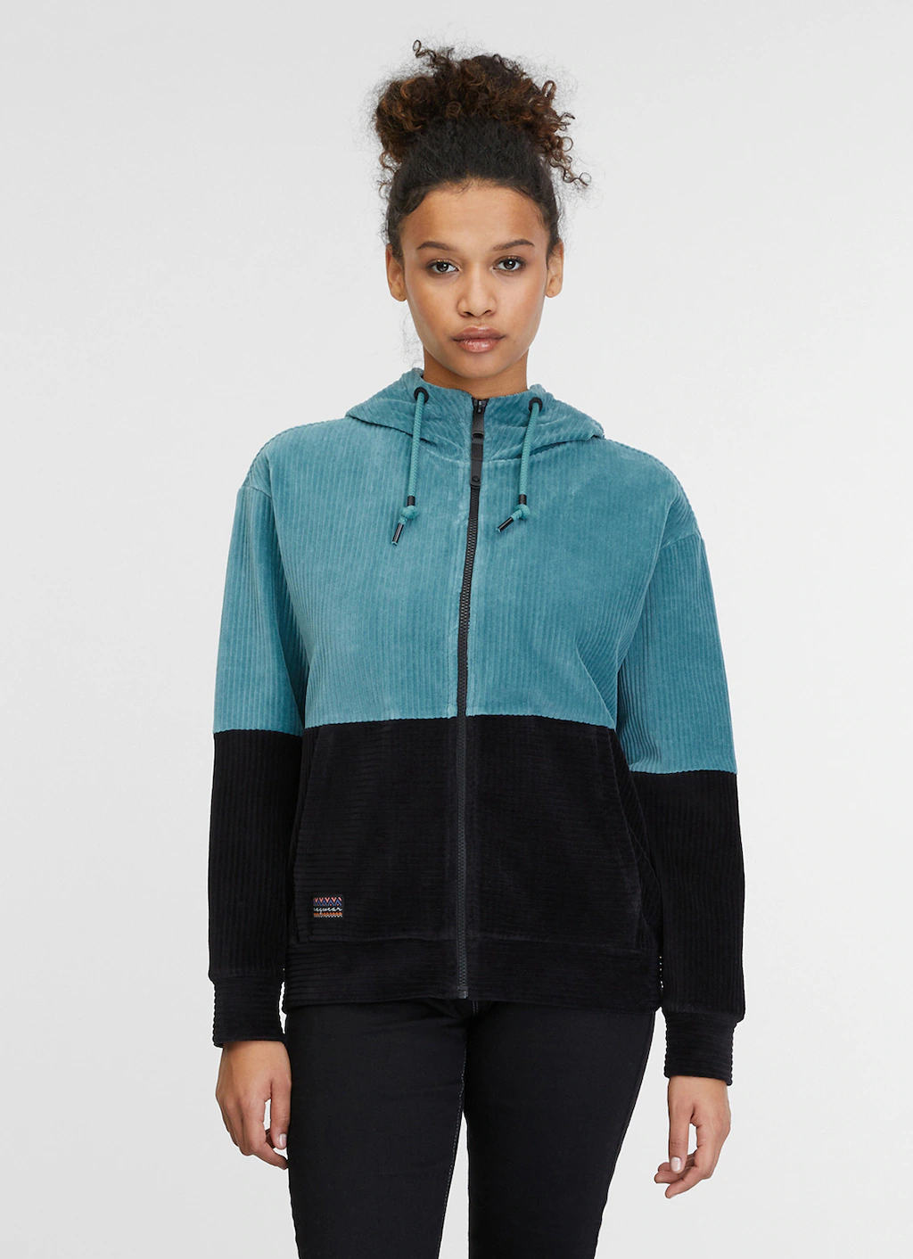 Ragwear Kapuzensweatjacke "COLBIE BLOCK ZIP", in Cord Optik und Colorblock günstig online kaufen