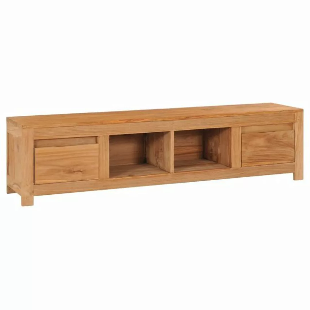 furnicato TV-Schrank 135x30x35 cm Massivholz Teak günstig online kaufen