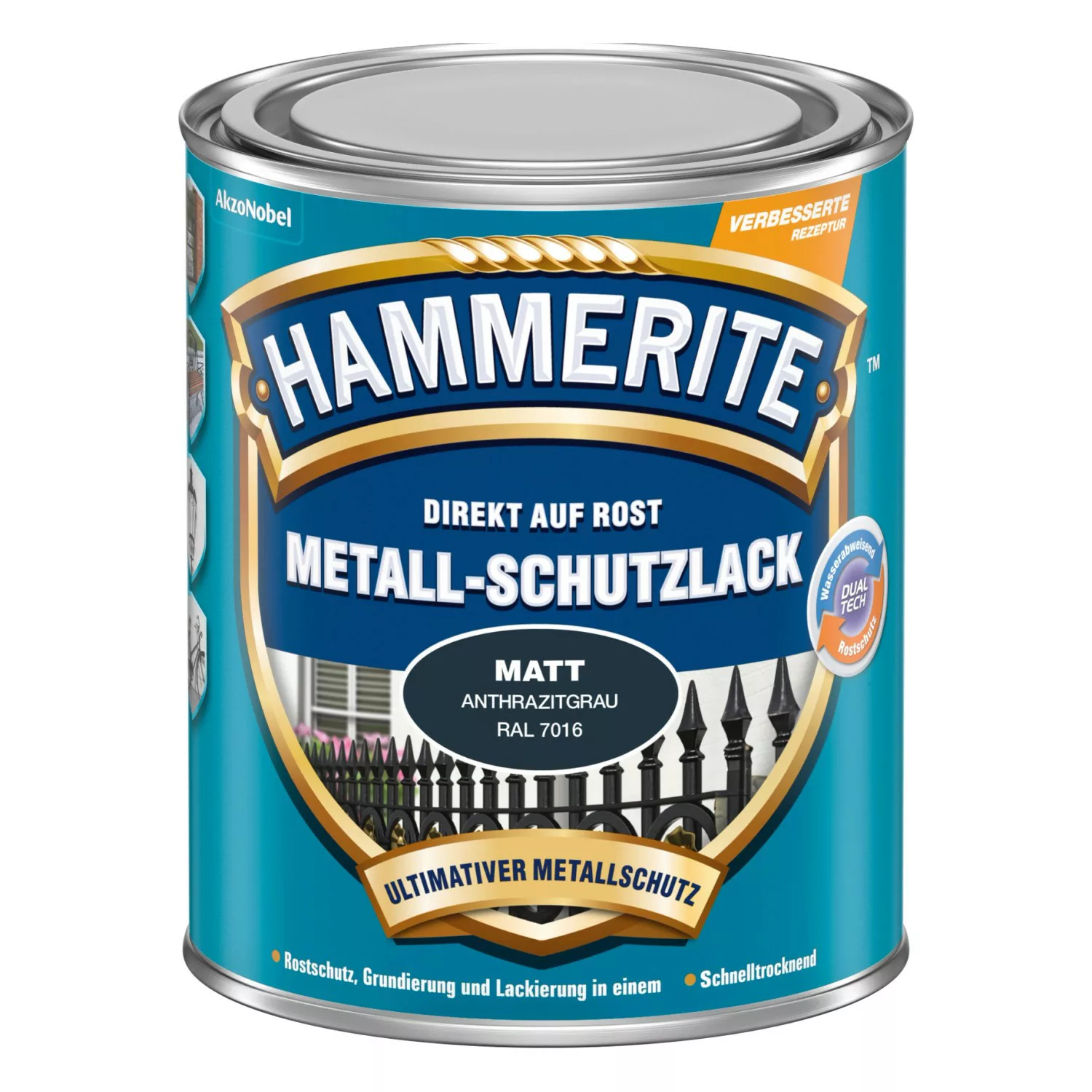 Hammerite Metall-Schutzlack Anthrazit matt 250 ml günstig online kaufen