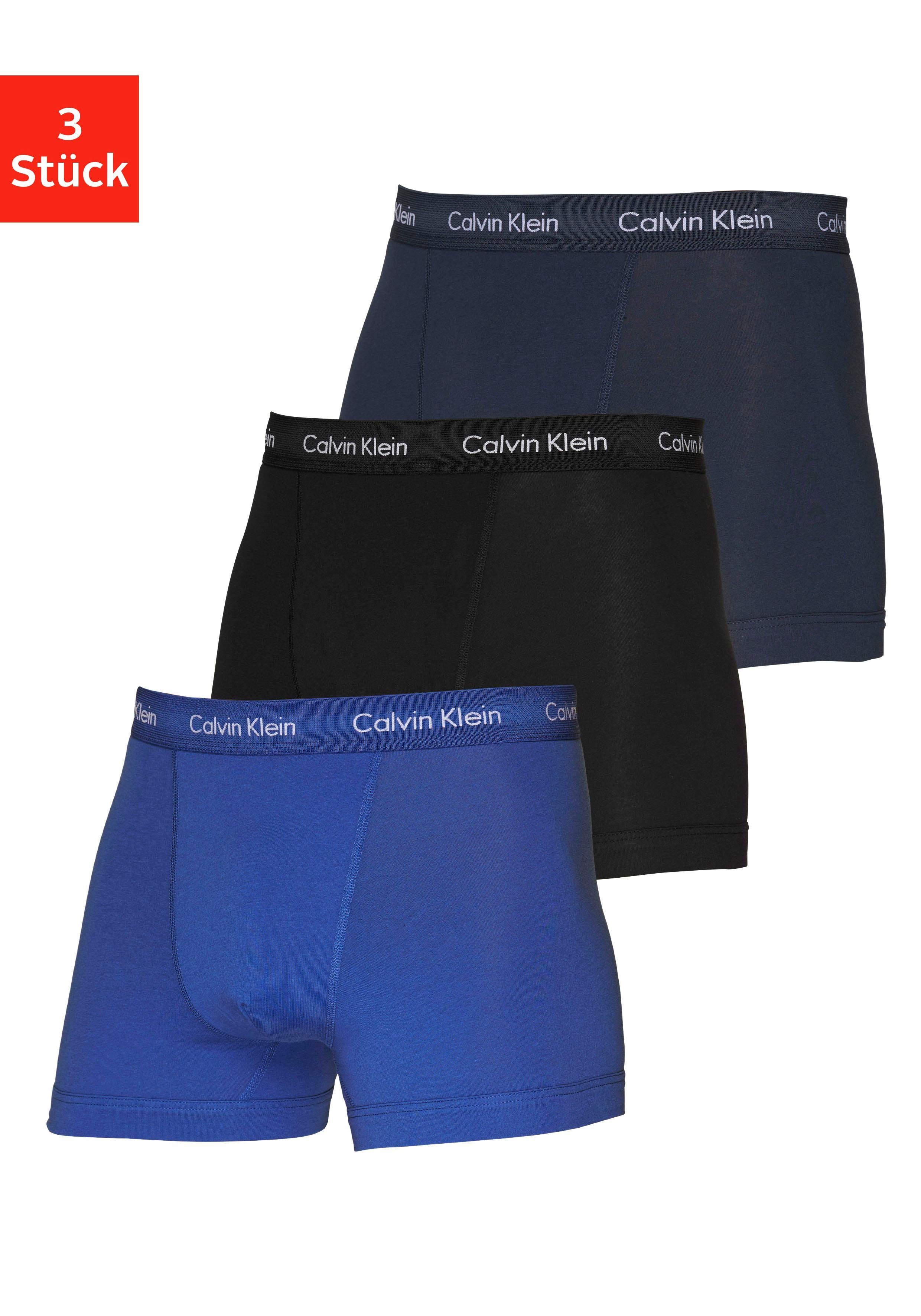 Calvin Klein 3-er Set Trunks Blau, Schwarz und Dunkelblau günstig online kaufen