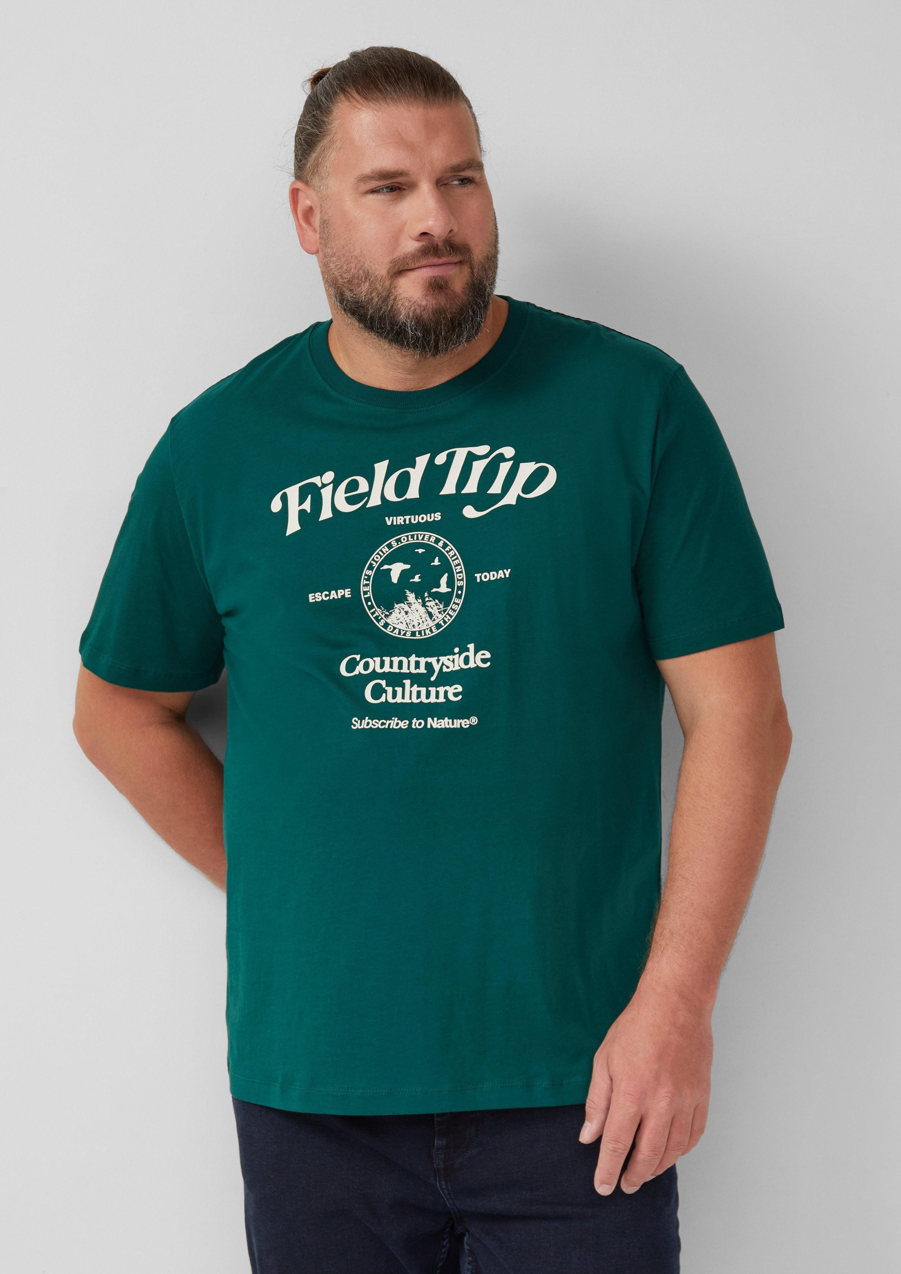 s.Oliver Kurzarmshirt Baumwoll-T-Shirt mit Frontprint günstig online kaufen