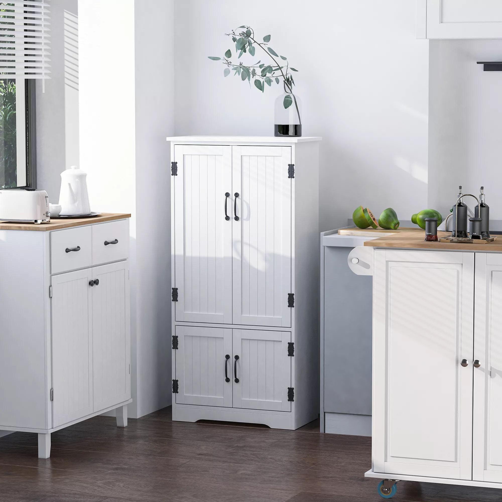 HOMCOM Buffet Küchenschrank Küchenschrank zeitgenössisches Design, viel Sta günstig online kaufen