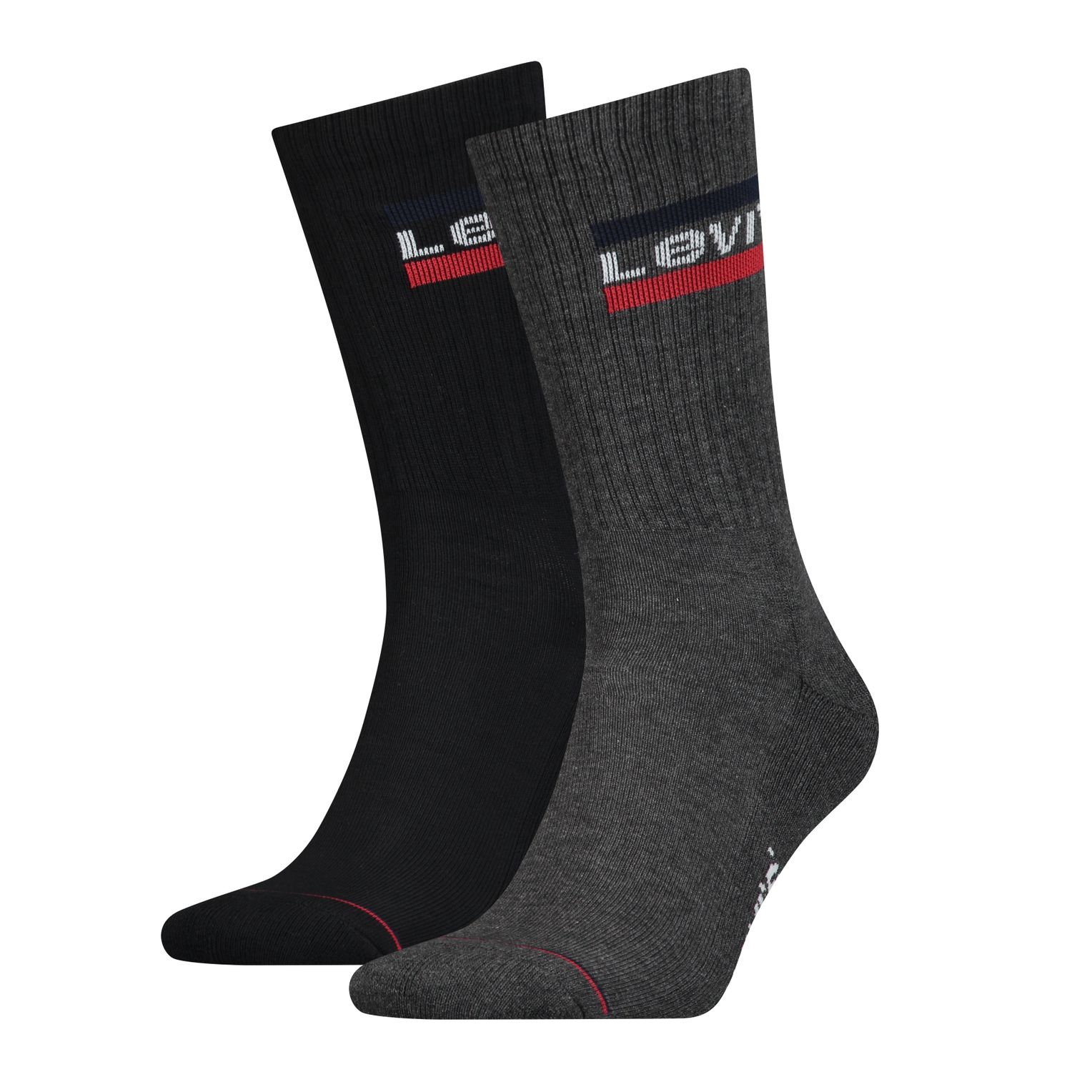 Levi´s ® Sportswear Logo Regular Socken 2 Paare EU 43-46 Mid Grey / Black günstig online kaufen
