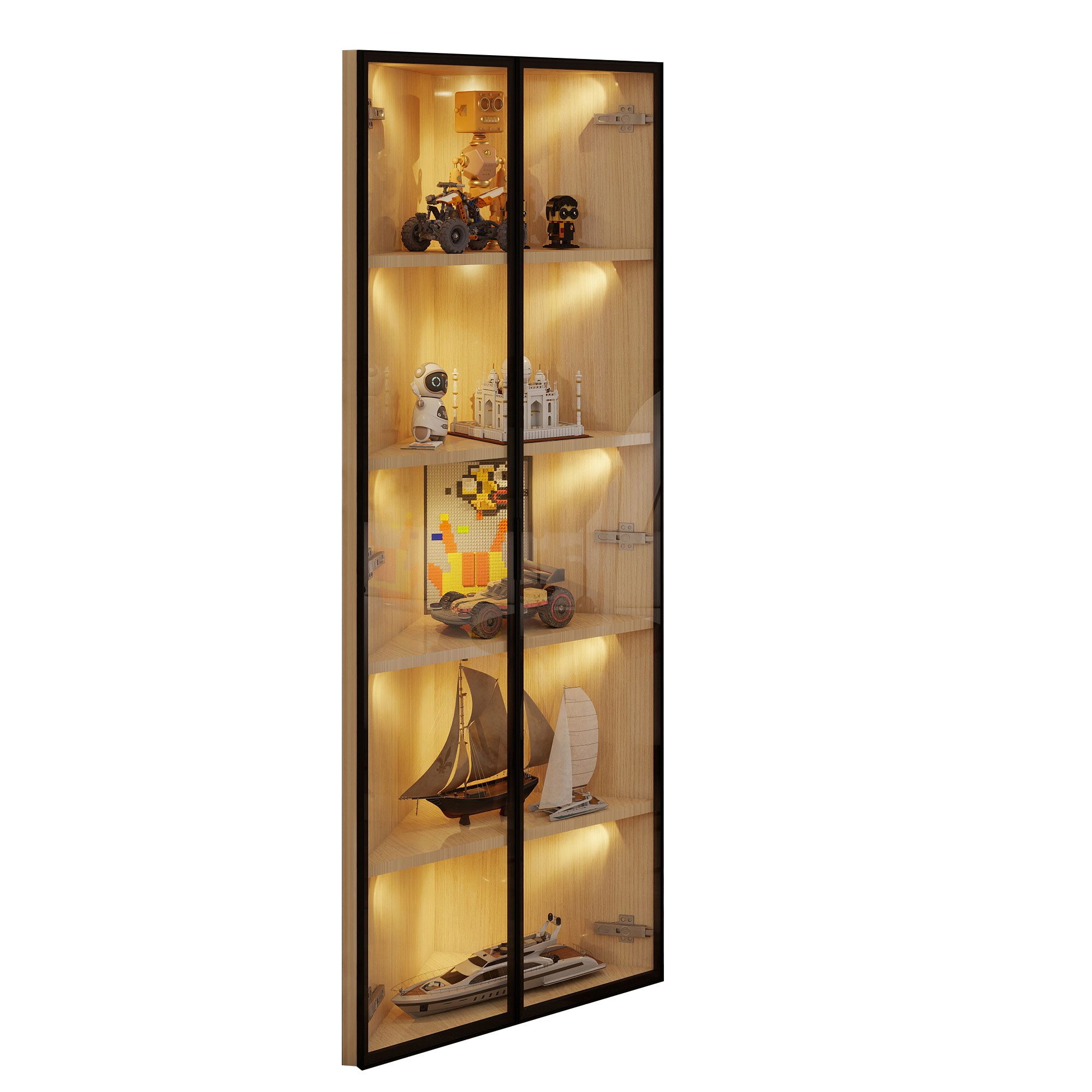 MODFU Vitrine Platzsparende Glasvitrine (Weinschrank, Badezimmerschrank, günstig online kaufen