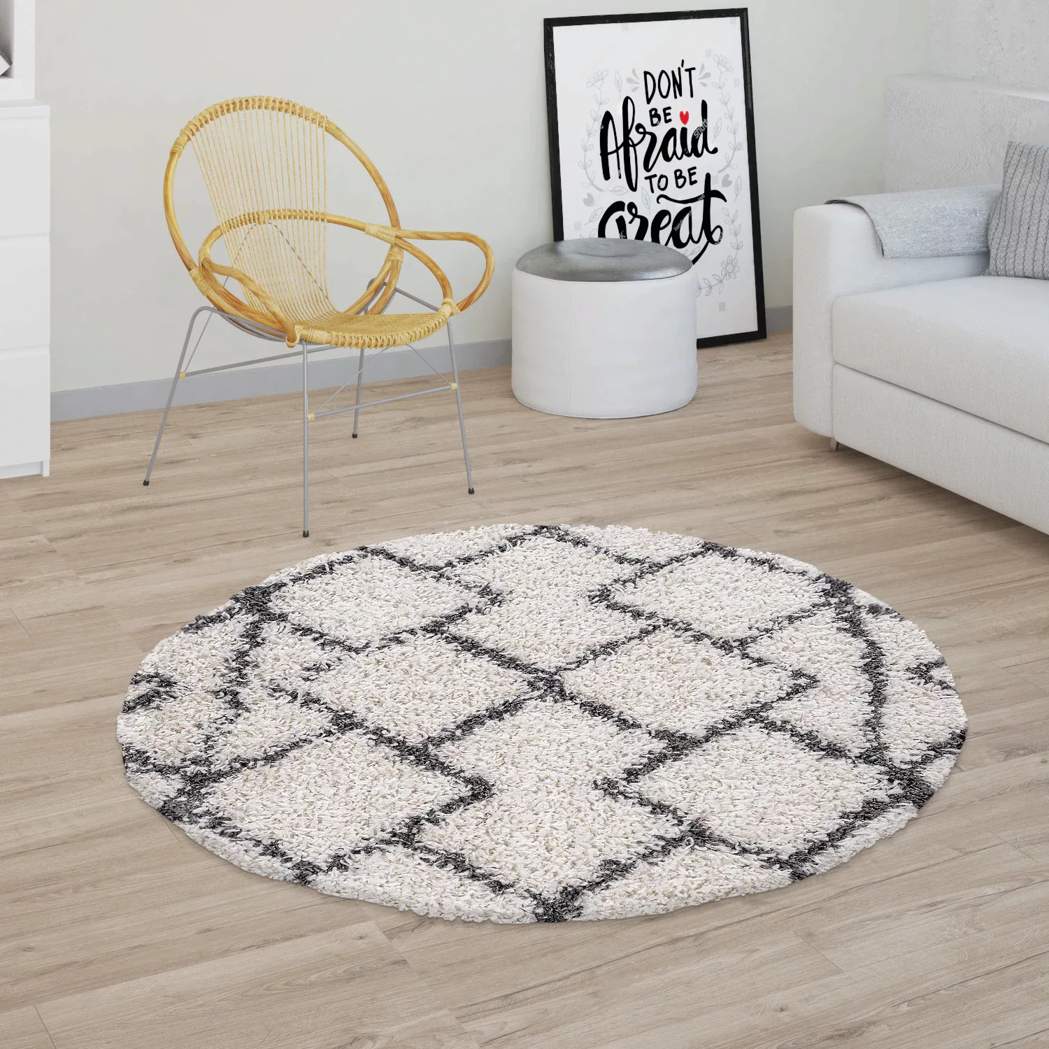 Paco Home Hochflor-Teppich »Kalmar 450«, rund, Shaggy, Scandi Design, moder günstig online kaufen