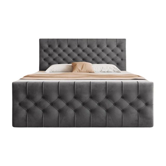 Goldstoff Boxspringbett TAURIEL mit Zwei Bettkasten (Federkernmatratze & To günstig online kaufen