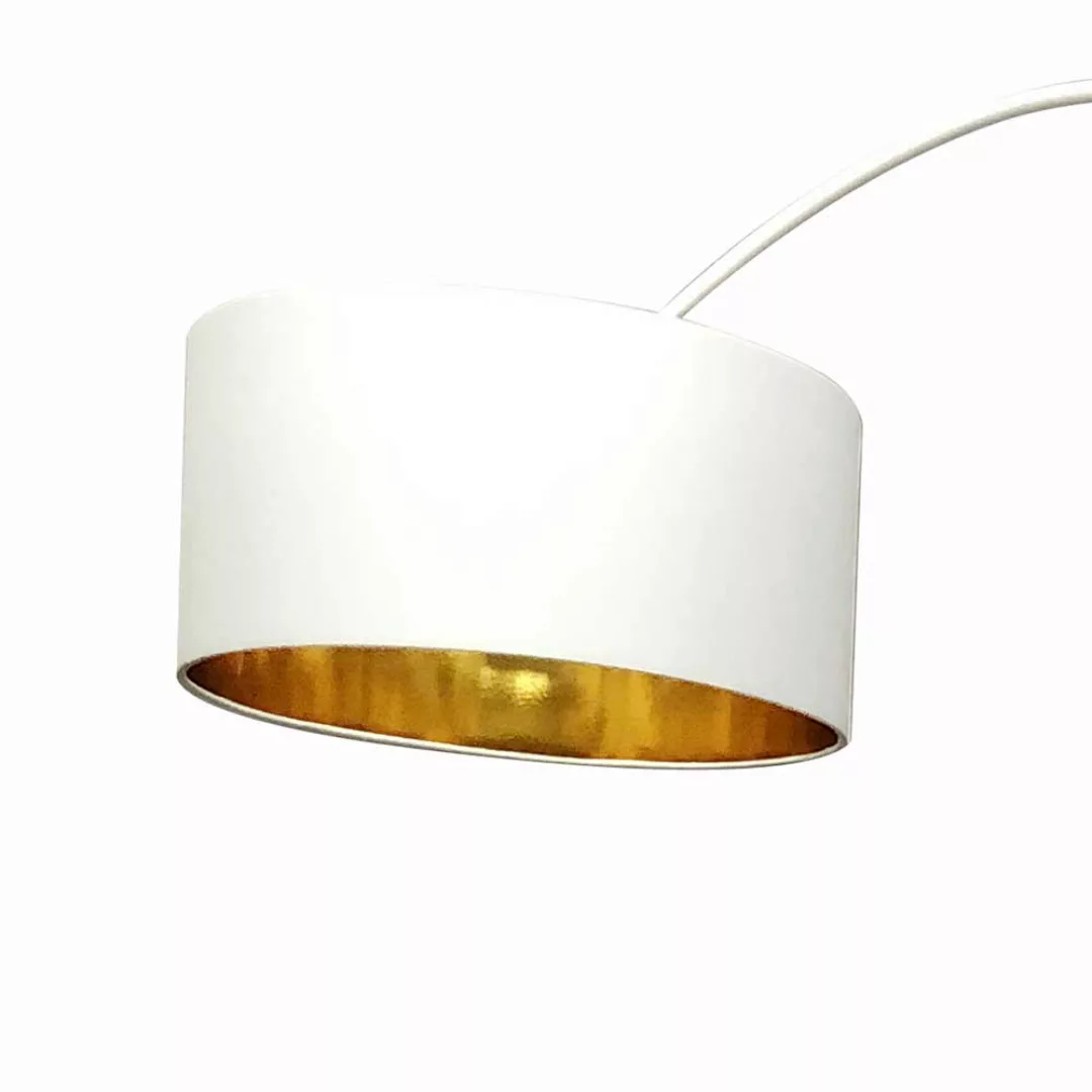 Design Stehlampe in Weiß und Goldfarben modernem Design günstig online kaufen
