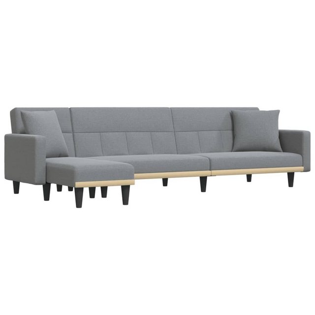 vidaXL Sofa Schlafsofa in L-Form Hellgrau 275x140x70 cm Stoff Schlafcouch C günstig online kaufen