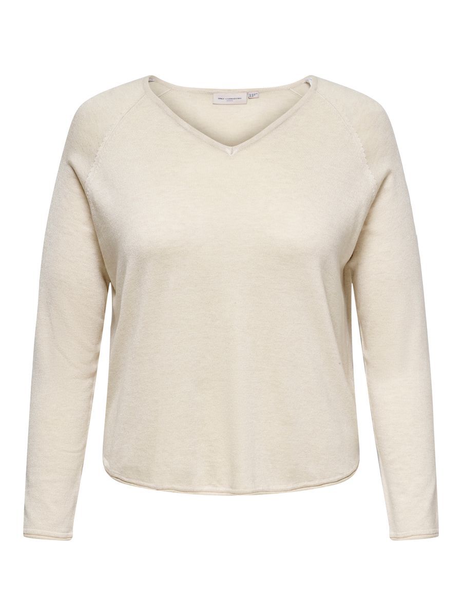 ONLY Kurzer Curvy- Strickpullover Damen White günstig online kaufen