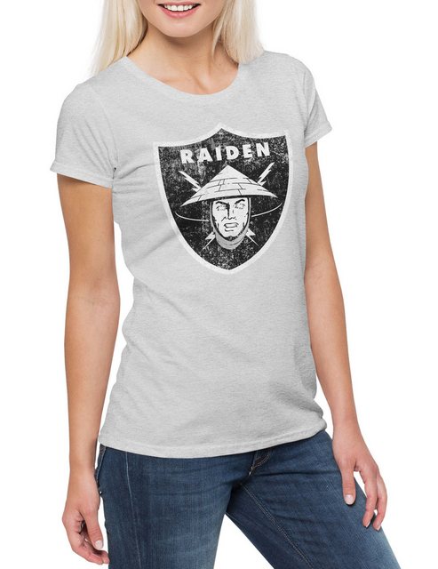 Urban Backwoods Print-Shirt Raiden Logo Damen T-Shirt Mortal Raiders Earthr günstig online kaufen