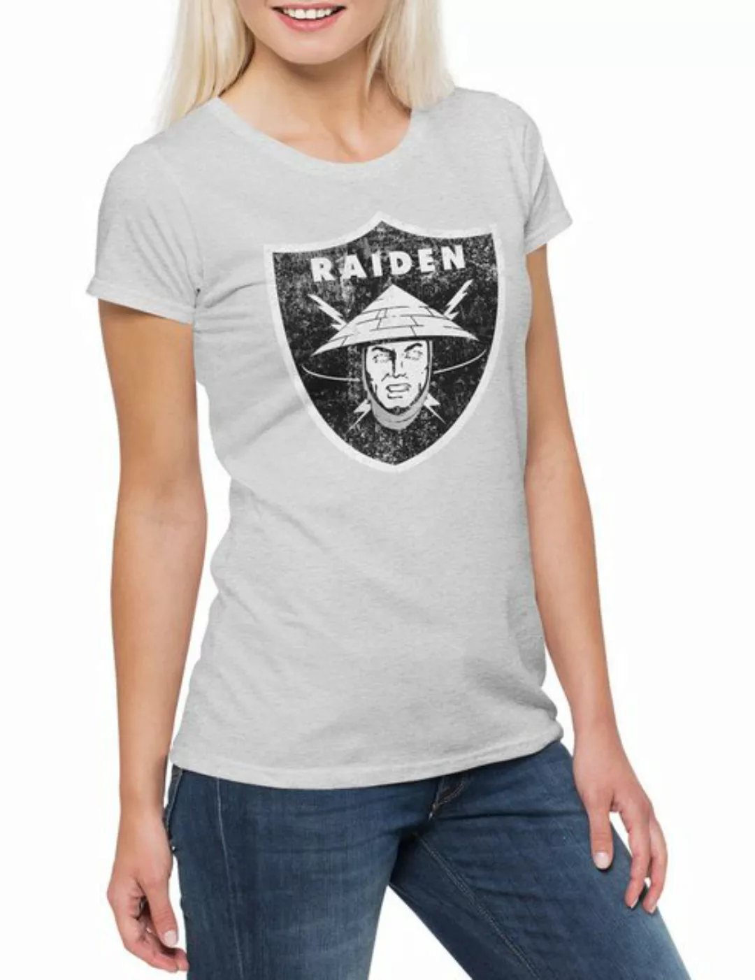 Urban Backwoods Print-Shirt Raiden Logo Damen T-Shirt Mortal Raiders Earthr günstig online kaufen