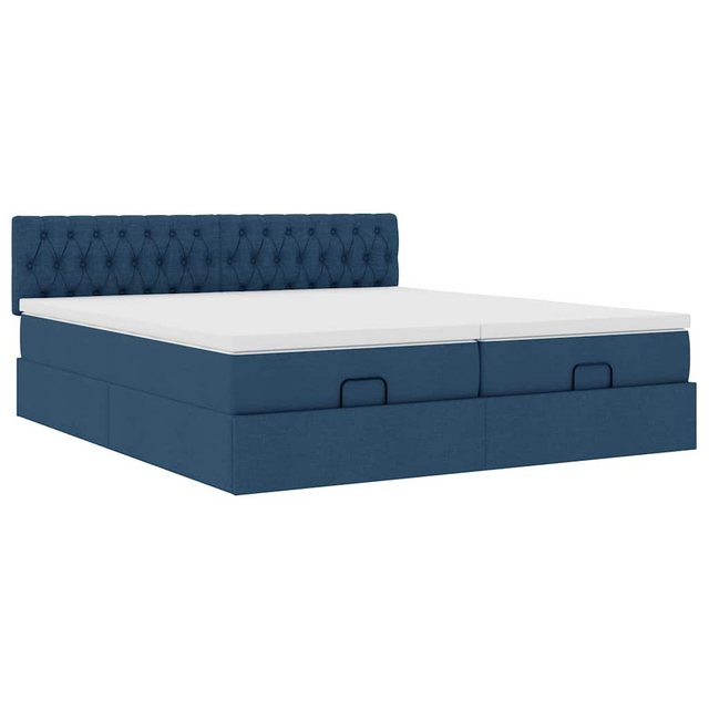 vidaXL Bett Ottoman-Bett mit Matratzen Blau 180x200 cm Stoff günstig online kaufen