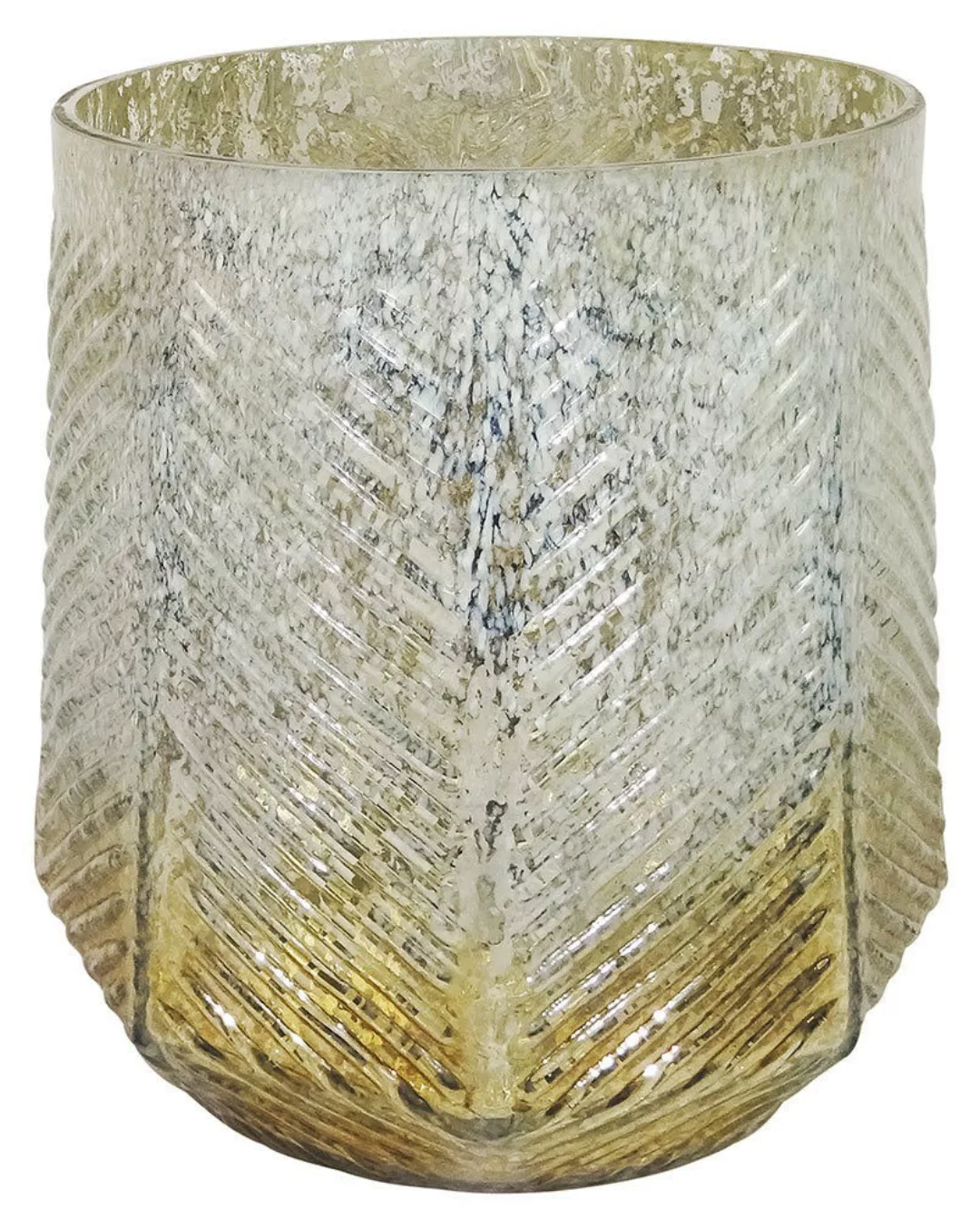 Kerzenhalter Glas gold patiniert Kerzenleuchter Kerzenglas Antik-Stil 20 cm günstig online kaufen