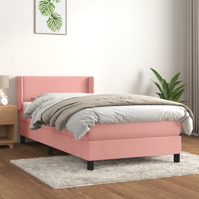 vidaXL Bett Boxspringbett mit Matratze Rosa 80x200 cm Samt günstig online kaufen